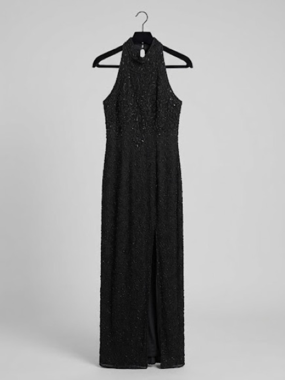 Vintage Black Halter Evening Dress